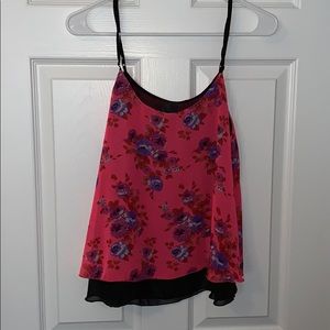Pink floral tank top
